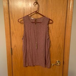 Maurices XL sleeveless XL maroon polka dot